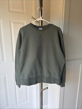 Zara Sage Green Crewneck Terry Sweatshirt, Size M.